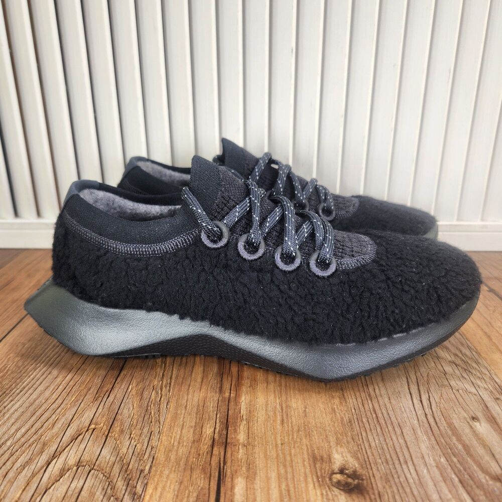 Allbirds Wool Dasher 2 Fluffs Womens Sz 7 Black Running Training Sneakers Shoes